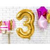 Fóliový balónek číslo 3 - zlatý 86cm