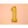 Fóliový balónek číslo 1 - zlatý 35cm