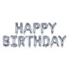 Fóliový balónek 340x35cm - HAPPY BIRTHDAY - stříbrný