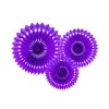 Rozety závěsná dekorace 3ks - fialová