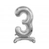 b c standing foil balloon digit 3 silver 74 cm