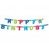 garland happy birthday blue
