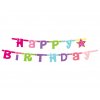 garland happy birthday pink