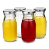 4x Mini milk bottles with lids 200ml