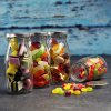 4x Mini milk bottles with lids 200ml