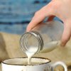 4x Mini milk bottles with lids 200ml
