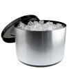 10 Litre Plastic Ice Bucket Brushed Aluminium Effect