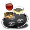 Stainless steel tray with black plastic 40 cm / 16 inch
