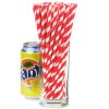 Red and white paper straws