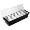 Plastic tray 6-compartment - black