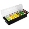 Plastic tray 6-compartment - black