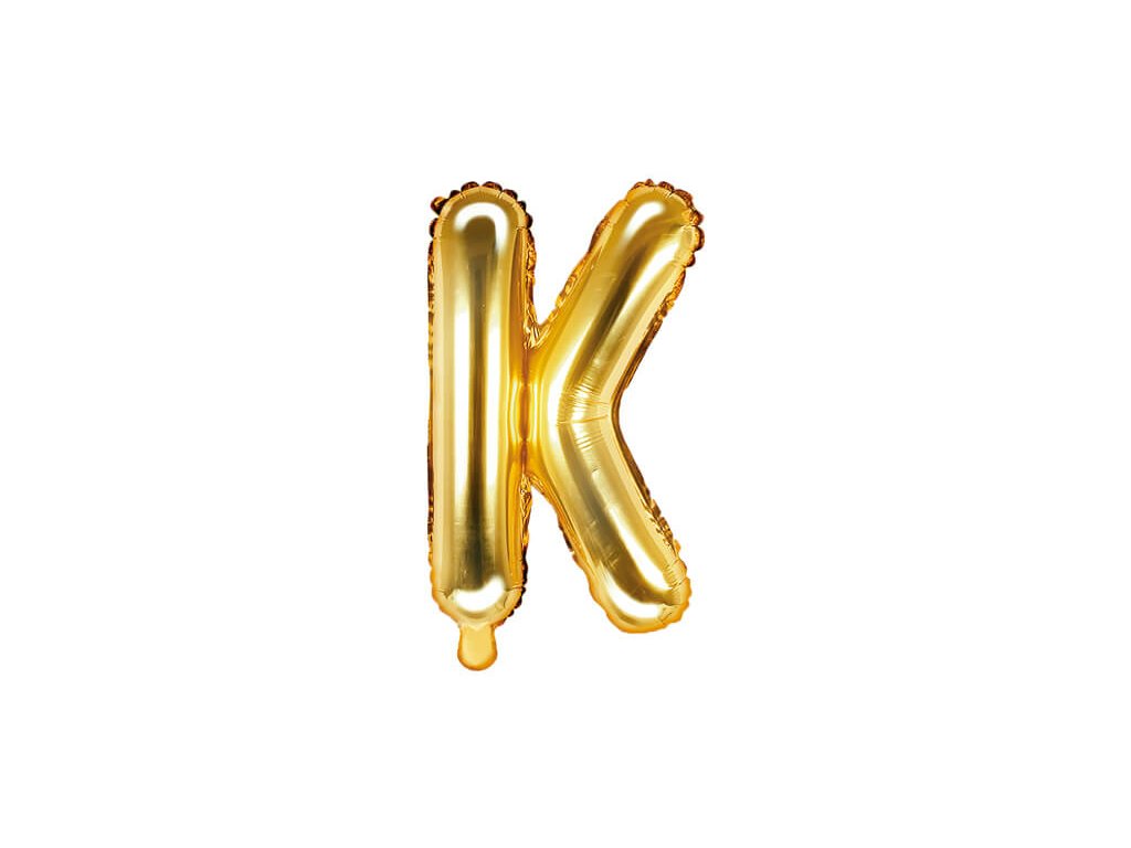 Zlatý nafukovací balónek písmeno K