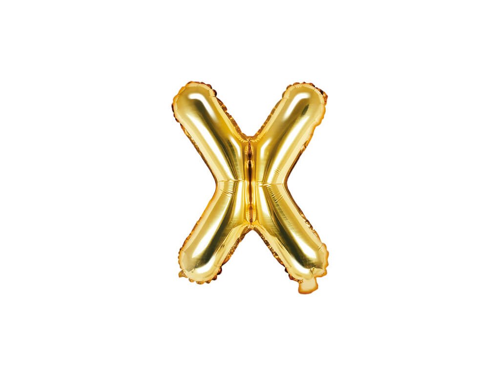 Zlatý nafukovací balónek písmeno X