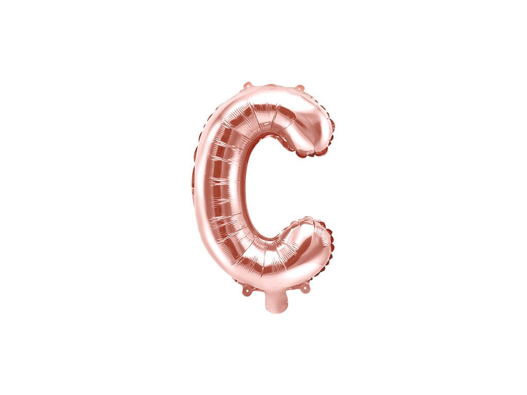 Růžově zlatý nafukovací balónek písmeno C