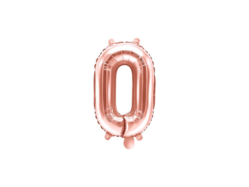 Balónky číslo, růžově zlatý, 0