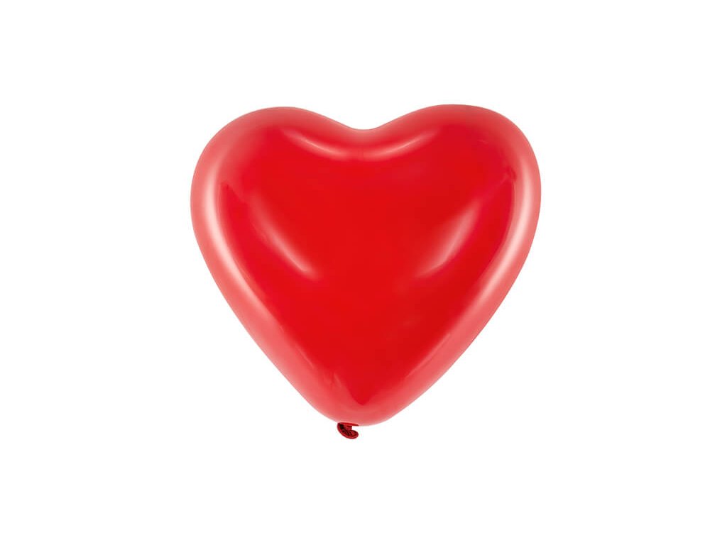 Balónek, srdce, pastelová červená