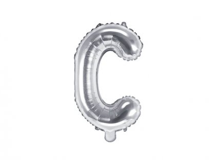 Stříbrný nafukovací balónek písmeno C