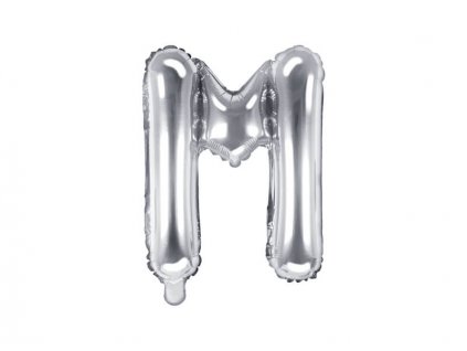 Stříbrný nafukovací balónek písmeno M