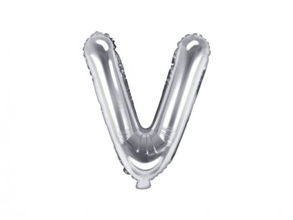 Stříbrný nafukovací balónek písmeno V