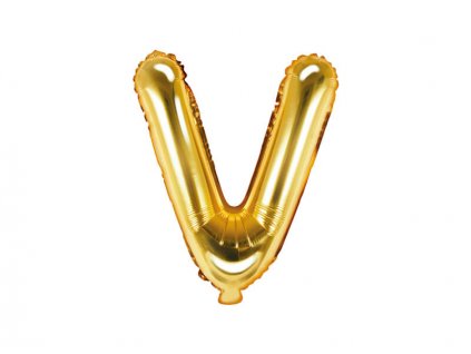 Zlatý nafukovací balónek písmeno V
