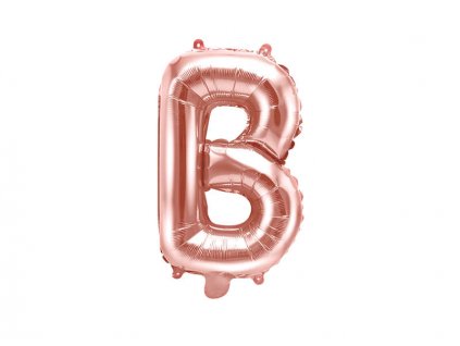 Růžově zlatý nafukovací balónek písmeno B