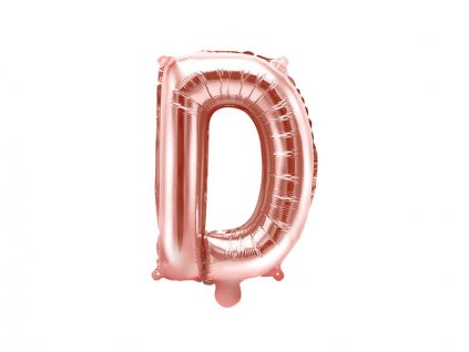 Růžově zlatý nafukovací balónek písmeno D