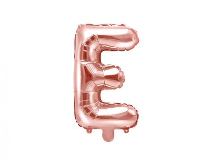 Růžově zlatý nafukovací balónek písmeno E