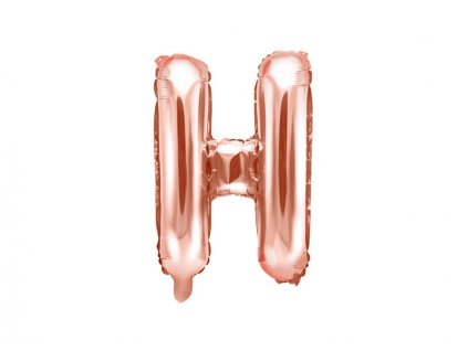 Růžově zlatý nafukovací balónek písmeno H