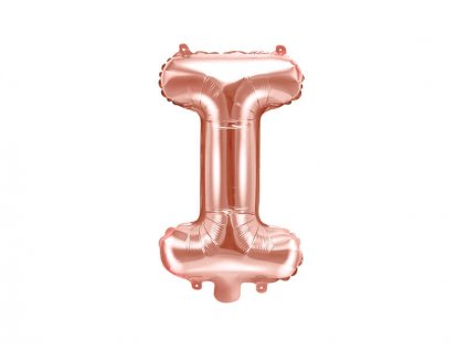 Růžově zlatý nafukovací balónek písmeno I
