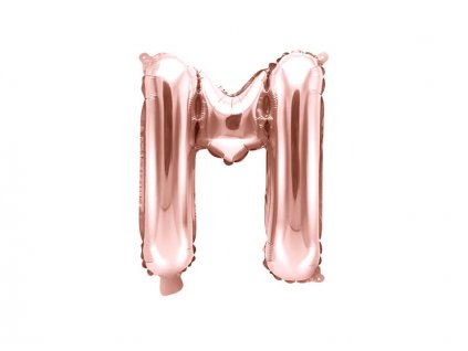 Růžově zlatý nafukovací balónek písmeno M