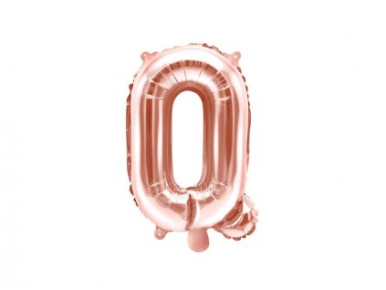 Růžově zlatý nafukovací balónek písmeno Q