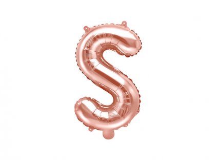Růžově zlatý nafukovací balónek písmeno S