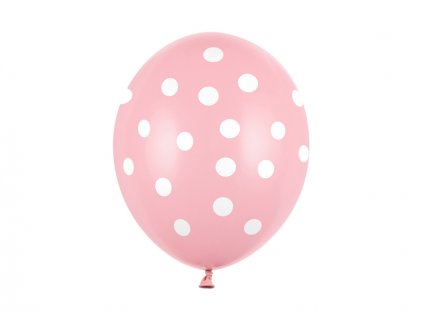 Balónek tečky pastelová růžová