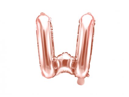 Růžově zlatý nafukovací balónek písmeno W