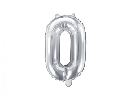 Balónky číslo, stříbrný, 0