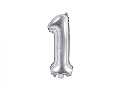 Balónky číslo, stříbrný, 1