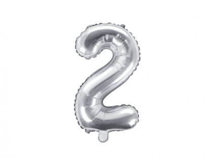 Balónky číslo, stříbrný, 2