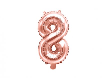 Balónky číslo, růžově zlatý, 8