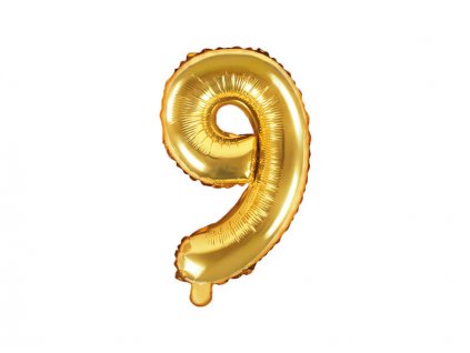 Balónky číslo, zlatá, 9