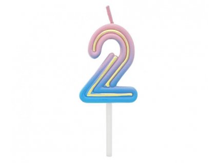 Neonová narozeninová svíčka na dort 2