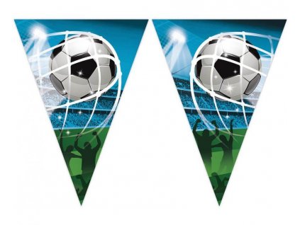 Papírová vlaječková girlanda s motivem fotbalu
