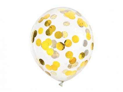Čirý balónek se zlatými konfetami