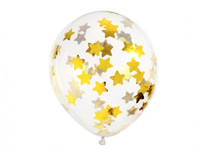 Čirý balónek se zlatými hvězdičkami