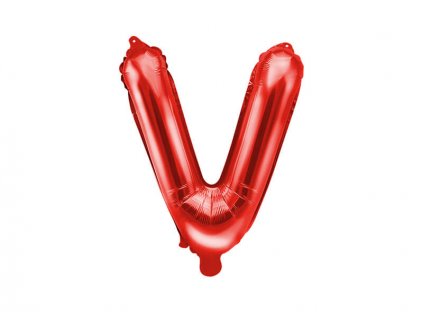 Červený fóliový balónek písmeno V