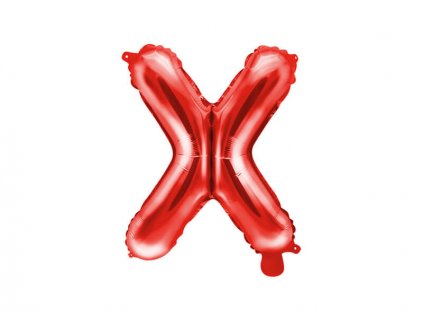 Červený fóliový balónek písmeno X