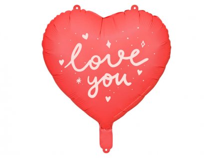 Fóliový balónek, srdce s nápisem I Love You