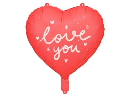 Fóliový balónek, srdce s nápisem I Love You