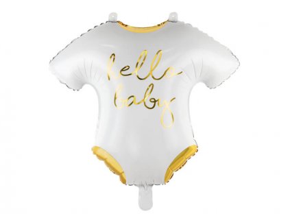 Fóliový balónek, bodýčko s nápisem Hello Baby, bílá