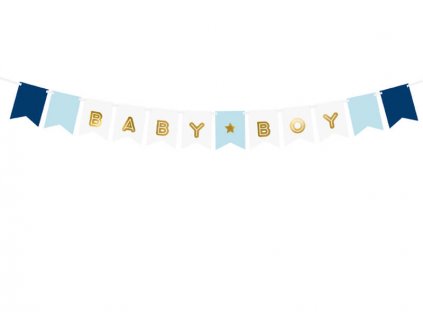 Banner s nápisem Baby Boy, modrá