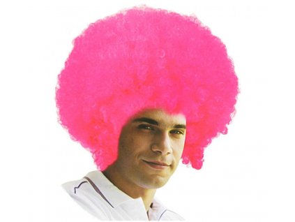 Paruka afro, růžová